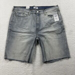 Denizen From Levi's Men's Shorts 38 Blue Jorts Slim Denim‎ 9" Raw Hem Light Wash